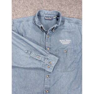 Paradise Point Mens Blue Denim Royal Naval Dockyard Bermuda Button Down Shirt M